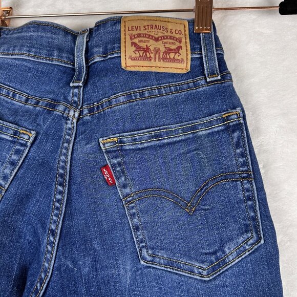 Levi’s Women’s Distressed Skinny Jeans Blue WaterLess W25 L30 High Rise Stretch - Picture 5 of 7